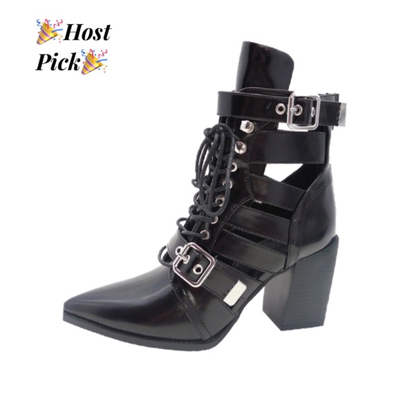 Wild Diva Shoes - Wild Diva “Judith” Ankle Lace Up Tie CutOut